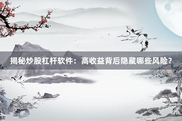 揭秘炒股杠杆软件：高收益背后隐藏哪些风险？