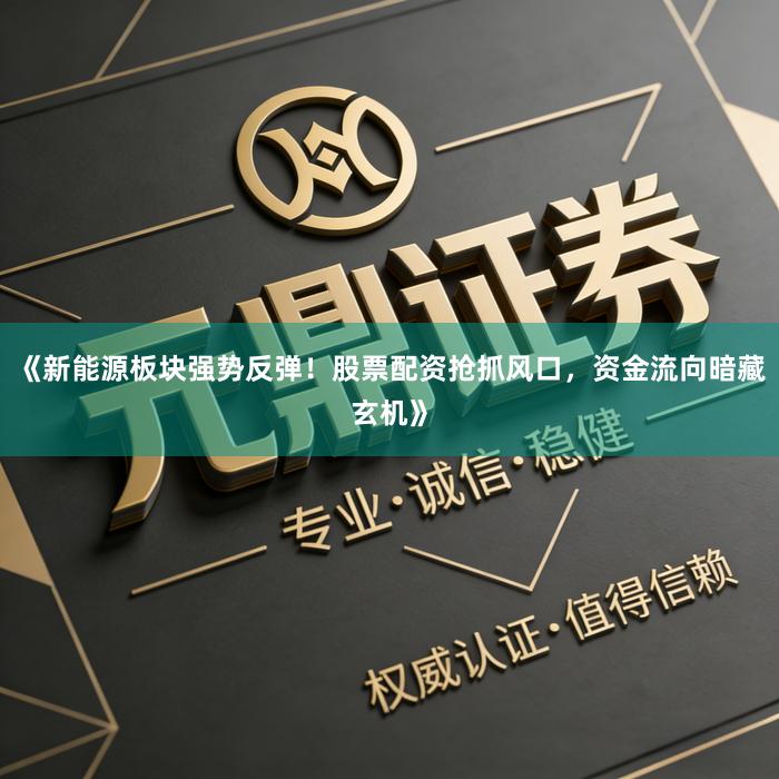 《新能源板块强势反弹！股票配资抢抓风口，资金流向暗藏玄机》