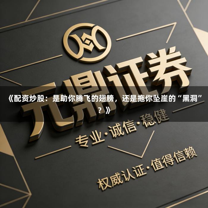 《配资炒股：是助你腾飞的翅膀，还是拖你坠崖的“黑洞”？》