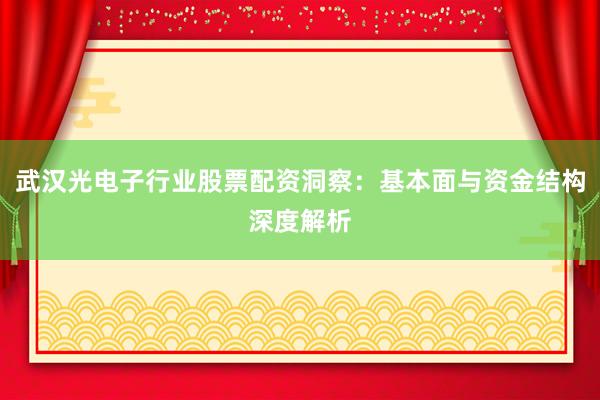 武汉光电子行业股票配资洞察：基本面与资金结构深度解析