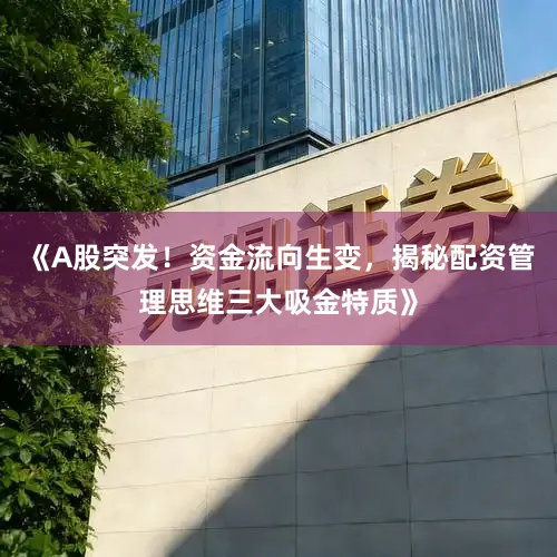 《A股突发！资金流向生变，揭秘配资管理思维三大吸金特质》