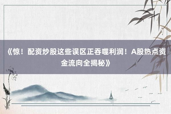 《惊！配资炒股这些误区正吞噬利润！A股热点资金流向全揭秘》