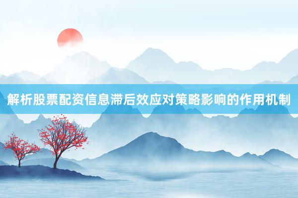 解析股票配资信息滞后效应对策略影响的作用机制