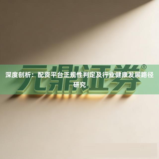 深度剖析：配资平台正规性判定及行业健康发展路径研究