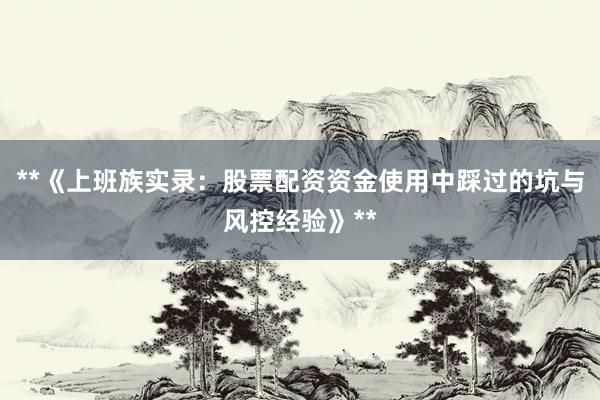 **《上班族实录：股票配资资金使用中踩过的坑与风控经验》**