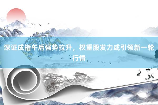 深证成指午后强势拉升，权重股发力或引领新一轮行情