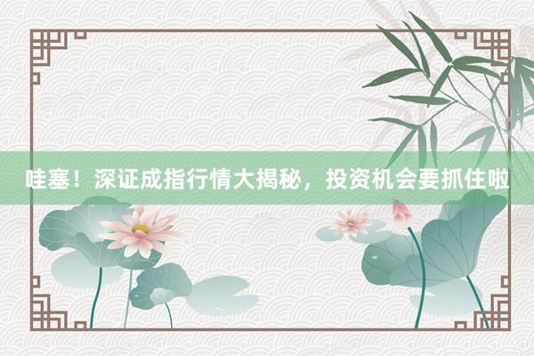 哇塞！深证成指行情大揭秘，投资机会要抓住啦