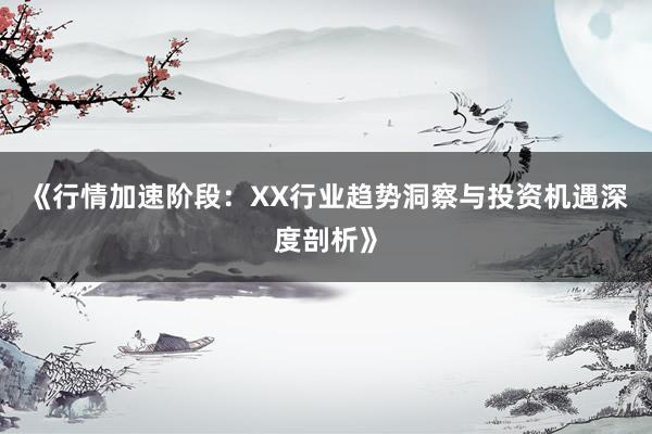 《行情加速阶段：XX行业趋势洞察与投资机遇深度剖析》